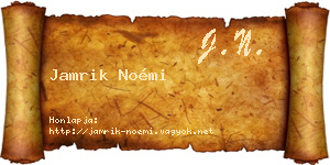 Jamrik Noémi névjegykártya